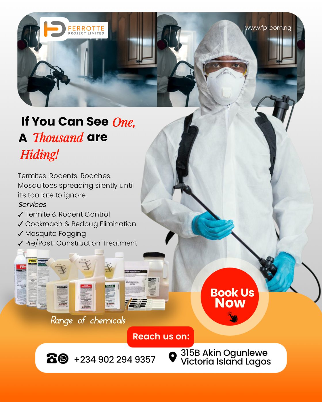 Ferrotte pest control services flyer